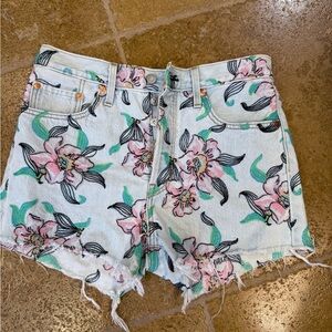 Floral Denim Women's Shorts